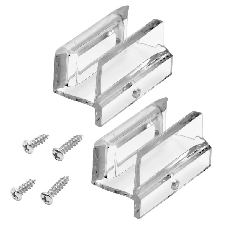VYH Sliding Shower Door Bottom Guide for Sliding Shower Door (Top Hung) Shower Door Guide, 3/8 in Channelsï¼Œ Suitable for 3/8-inch Thick Shower Glass Doorsï¼Œ Shower Door Plastic Guideï¼ˆ2Packï¼‰ - Image 1