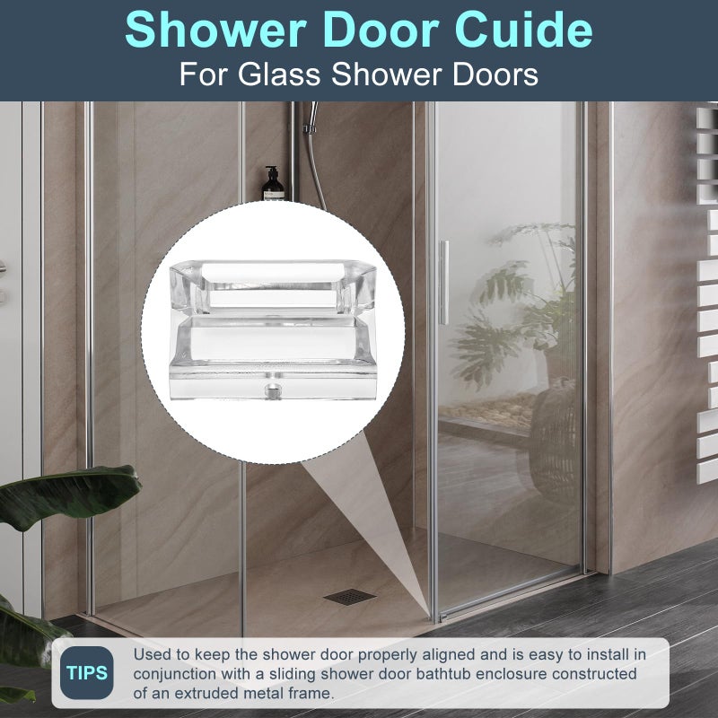 VYH Sliding Shower Door Bottom Guide for Sliding Shower Door (Top Hung) Shower Door Guide, 3/8 in Channelsï¼Œ Suitable for 3/8-inch Thick Shower Glass Doorsï¼Œ Shower Door Plastic Guideï¼ˆ2Packï¼‰ - Image 5