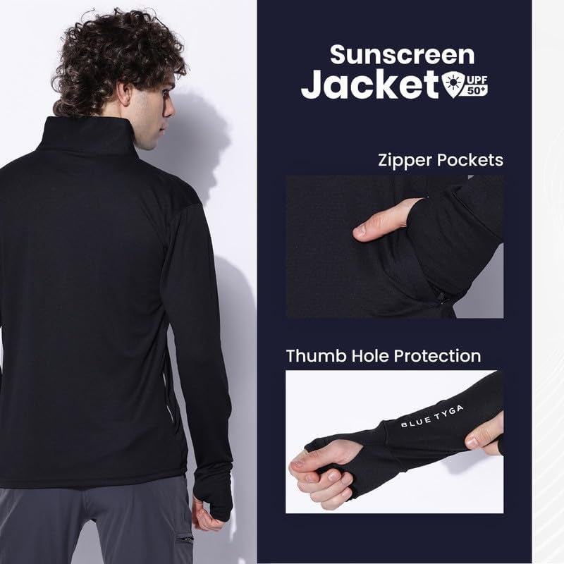 BLUE TYGA Sunscreen Jacket with UV Protection UPF 50+ Jacket with Breathability & Coolrush Technology Lightweight Jackets for Men - Image 5