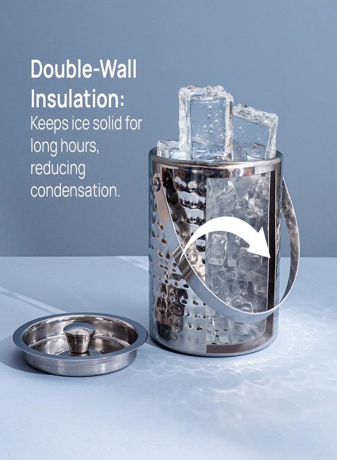 Nestroots Stainless Steel Ice Bucket | 18X12 Inches Double-Walled Insulated Ice Holder for Chilling Drinks at Bar Counters & Home Parties | Silver Finish Ice Container for Entertaining & Serving - Image 3