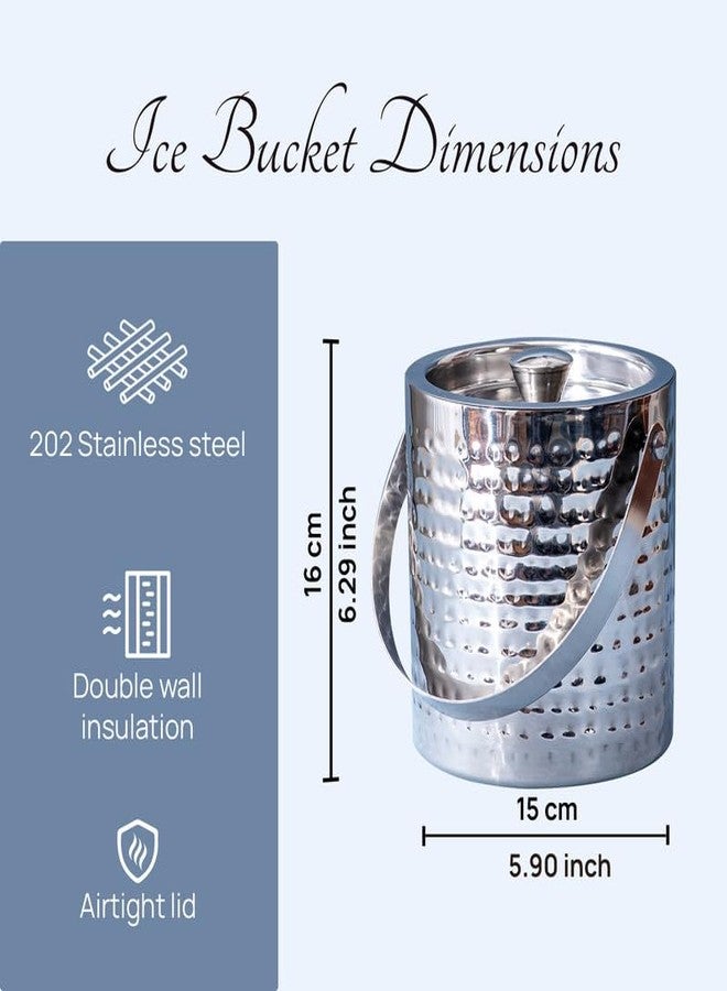Nestroots Stainless Steel Ice Bucket | 18X12 Inches Double-Walled Insulated Ice Holder for Chilling Drinks at Bar Counters & Home Parties | Silver Finish Ice Container for Entertaining & Serving - Image 2