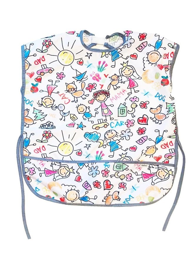 Yorni Kids Art Smock, Waterproof Painting Smock for Boys & Girls Ages 3-6, Soft Fabric with Pocket, Made in Turkey (Family) - Image 1