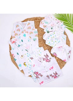 MOM'S HOME Moms Home Baby Unisex Organic Cotton Muslin Jhabla & Nappy | Set Of 5 (0-3 Months)  - Image 1