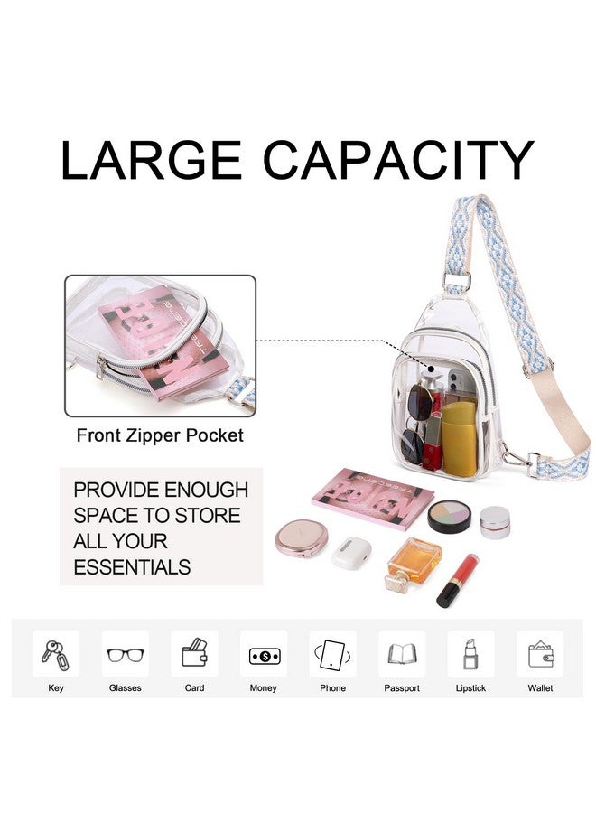 CLUCI Clear Bag for Stadium Events, Clear Bag Purses for women Crossbody Transparent, Crossbody Purses for Concerts Sports White - Image 4