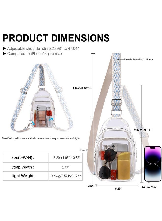 CLUCI Clear Bag for Stadium Events, Clear Bag Purses for women Crossbody Transparent, Crossbody Purses for Concerts Sports White - Image 5