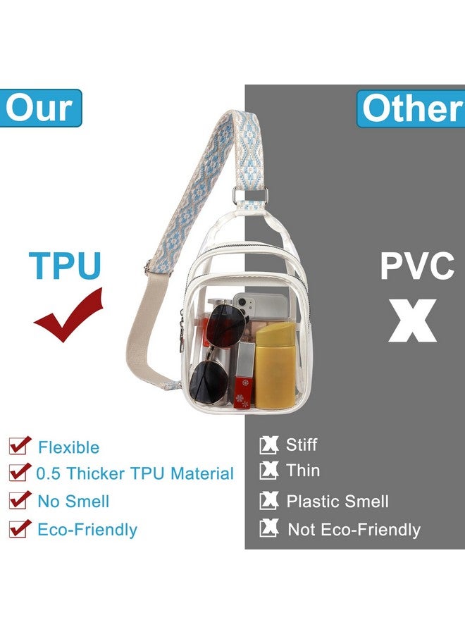 CLUCI Clear Bag for Stadium Events, Clear Bag Purses for women Crossbody Transparent, Crossbody Purses for Concerts Sports White - Image 3