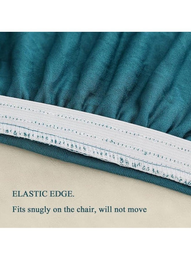 Chair Cover with Skirt Set of 6pcs-Elastic Jacquard Chair Cover,Thickened Stretch Chair Slipcover Protector for Dining Room Restaurant  - Image 3