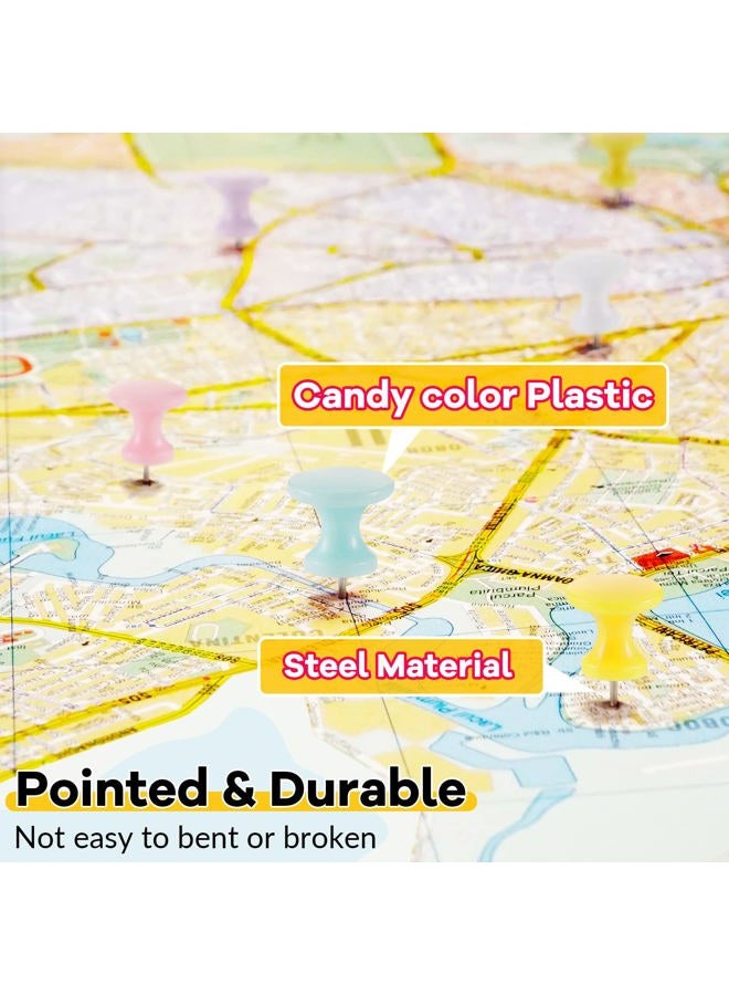 Outus 60 Pieces Giant Push Pins Large Thumb Tacks Jumbo Push Pins 1 Inch Plastic Heads Pins for Cork Board Map Posters Office School(Red, Yellow, Blue, Green, White) - Image 3