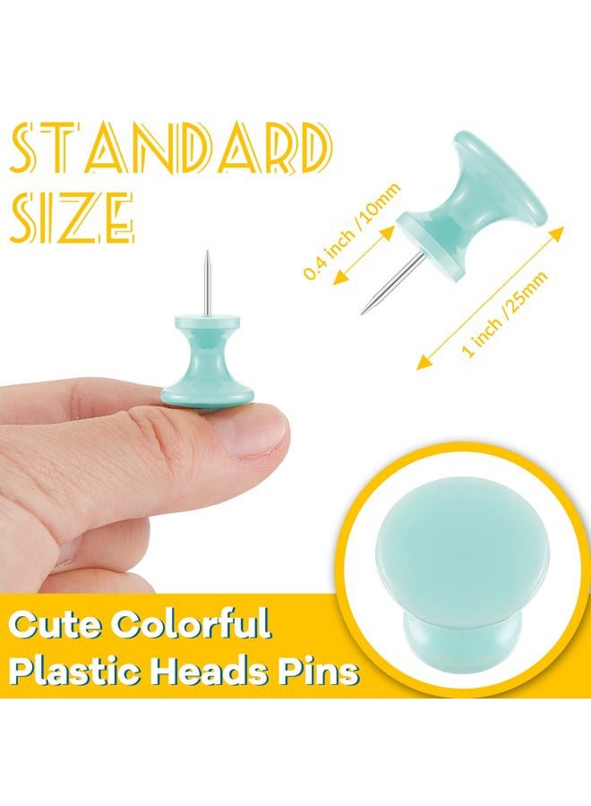 Outus 60 Pieces Giant Push Pins Large Thumb Tacks Jumbo Push Pins 1 Inch Plastic Heads Pins for Cork Board Map Posters Office School(Red, Yellow, Blue, Green, White) - Image 2