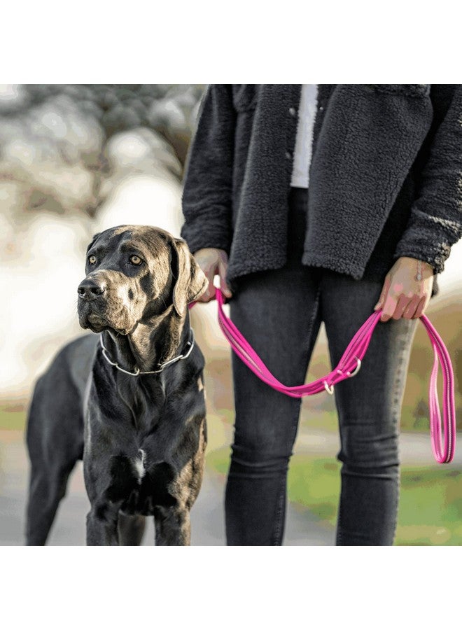 Herm Sprenger Adjustable Dog Training Leash - Secure, Non-Slip Rubberized Nylon Grip Hands Free Dog Leash - Durable, 3/4” Thick, and Reflective (4FT - 7.5 FT Length) (Blue) - Image 2