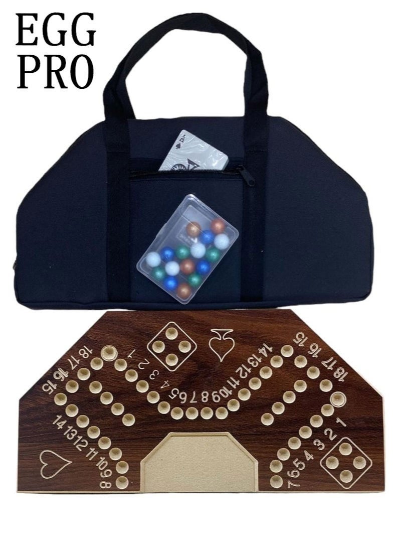 البيض برو لعبة جاكارو خشبية قوية للتخطيط الاستراتيجي 4 لاعبين مع شنطة فاخرة40×40سم مرقم - Image 1