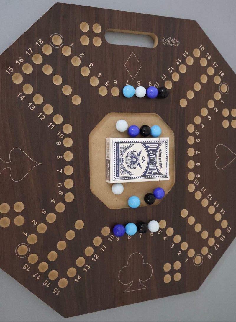 البيض برو لعبة جاكارو خشبية قوية للتخطيط الاستراتيجي 4 لاعبين مع شنطة فاخرة40×40سم مرقم - Image 5