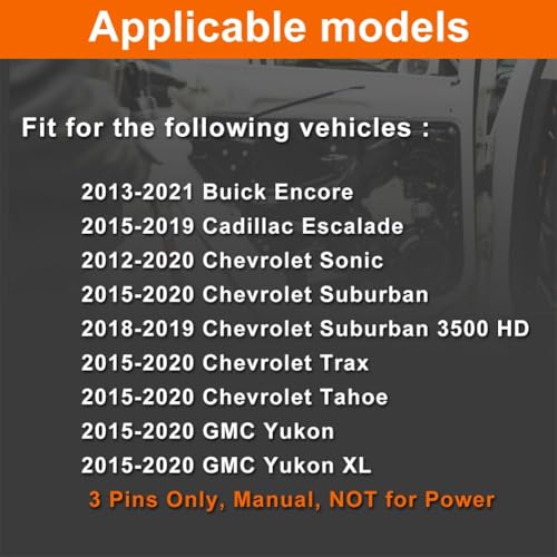 VEELECP Trunk Latch Compatible with 2015-2019 Escalade Suburban Tahoe Yukon Trax Yukon XL Encore, 2012-2020 Sonic Rear Tailgate Liftgate Lock Actuator - 3 Pins Manual - Image 4