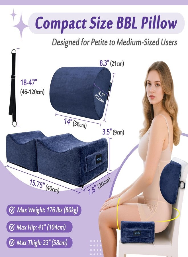 AOSSA BBL Pillow After Surgery, Brazilian Butt Lift Recovery Kit, Booty & Back Support Cushion, Foam Butt Pillows for Sitting Driving, Travel Lifting Seat Cushions, Post Surgery Wedge Pillows (Blue) - Image 4
