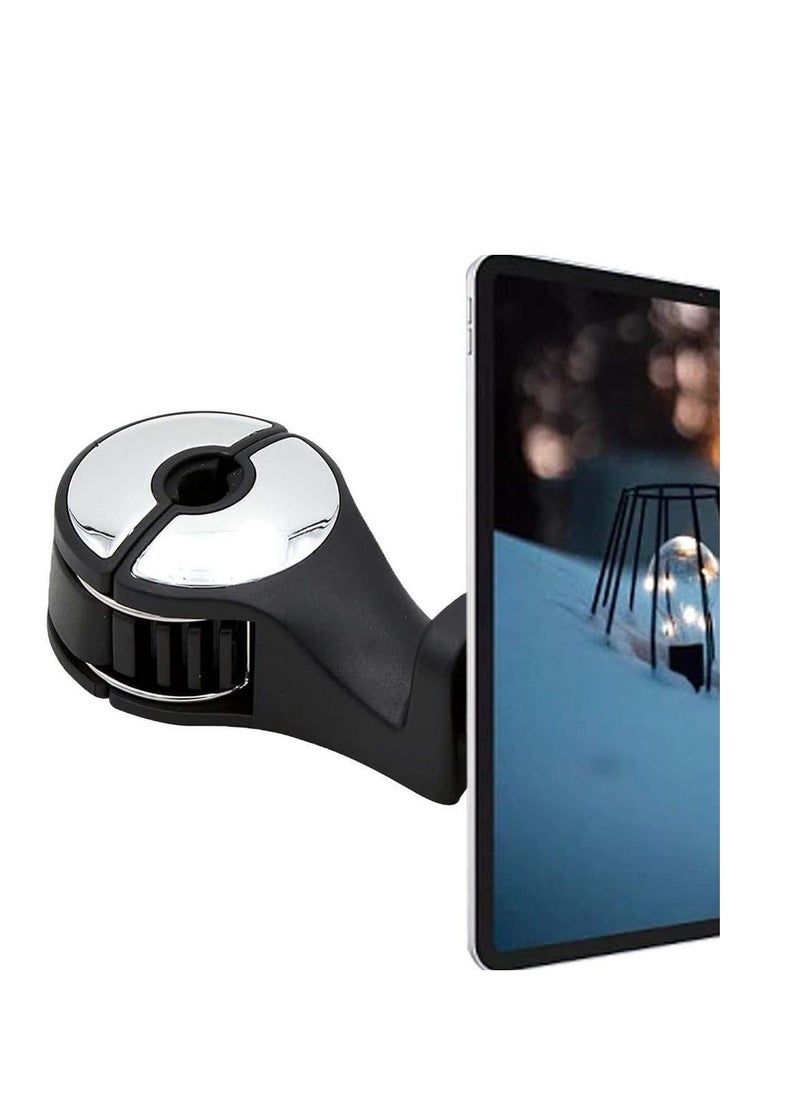 Car Headrest Hooks, Durable Back Seat Hanger Dual Layer 360° Rotation Hooks with Mobile Phone Holder and Lock for Handbag Purse Grocery Bags Universal Vehicle