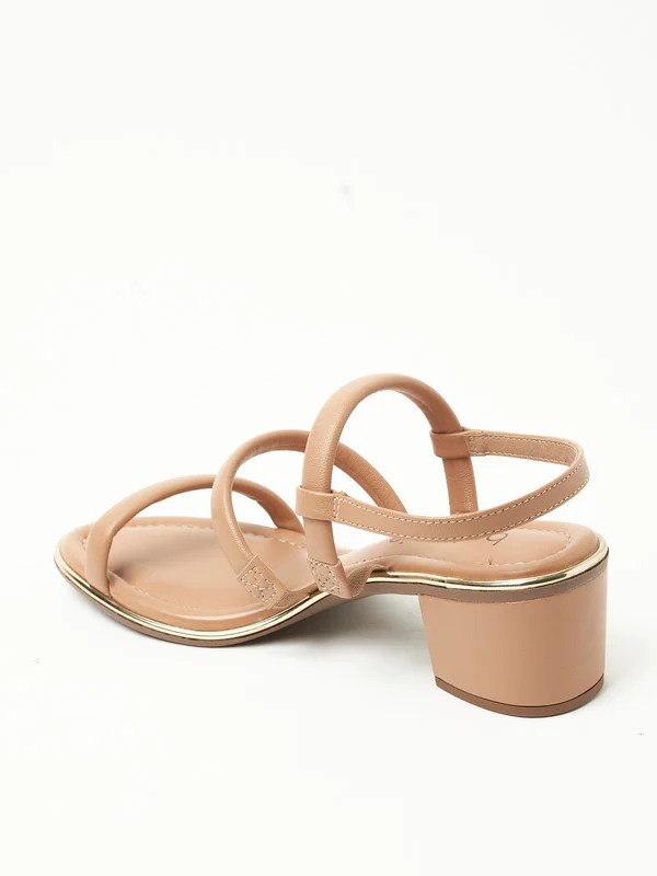 بيرا ريو Beira Rio Ladies Mid Heel Sandals Tan | Made In Brazil