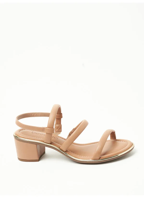 بيرا ريو Beira Rio Ladies Mid Heel Sandals Tan | Made In Brazil