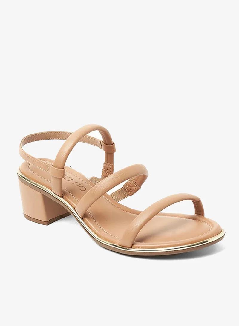 Beira Rio Ladies Mid Heel Sandals Tan | Made In Brazil