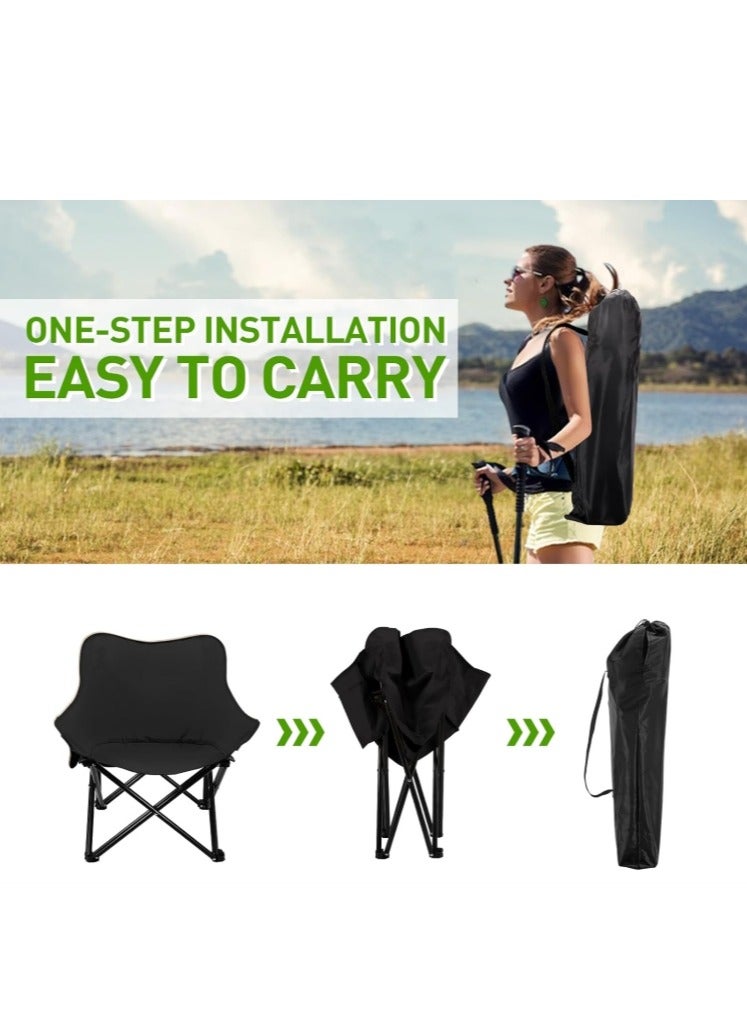 OASIS-TH Beach Chair,Camping Chairs,Portable Lightweight Camping Chair with Side Pocket, Foldable Backpacking Chair Ultra Durable for Outdoor Hiking Beach Travel With Carrying Bag - Image 4