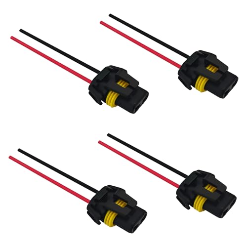 HHZL Headlight Connector Plug Fog Light Headlight Wiring Harness Pigtail Sockets Female Adapter Kit for 9005 9006 9012 HB3 HB4 Headlamp Wire Harness Plug Socket Connector for Car Accessories 4PCS - Image 1