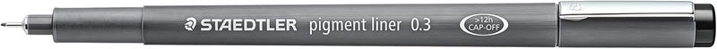 STAEDTLER 308 03-9 Pigment Liner Fineliner Pen Set - Black, 0.3mm (Box of 10) - Image 2