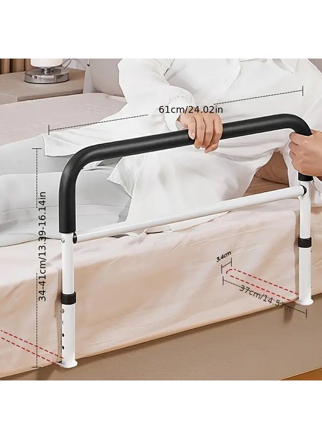 Black Heavy Duty Bedside Rail For Seniors Carbon Steel Safety Bar - Image 3