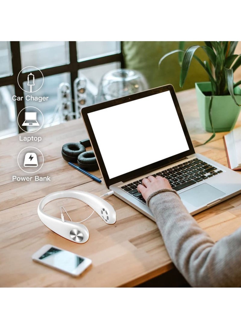 ELTRAZONE Portable Neck Fan Hands Free Bladeless Wearable Personal Fan, Leafless, Rechargeable, Headphone Design with 3 Speeds - Image 3