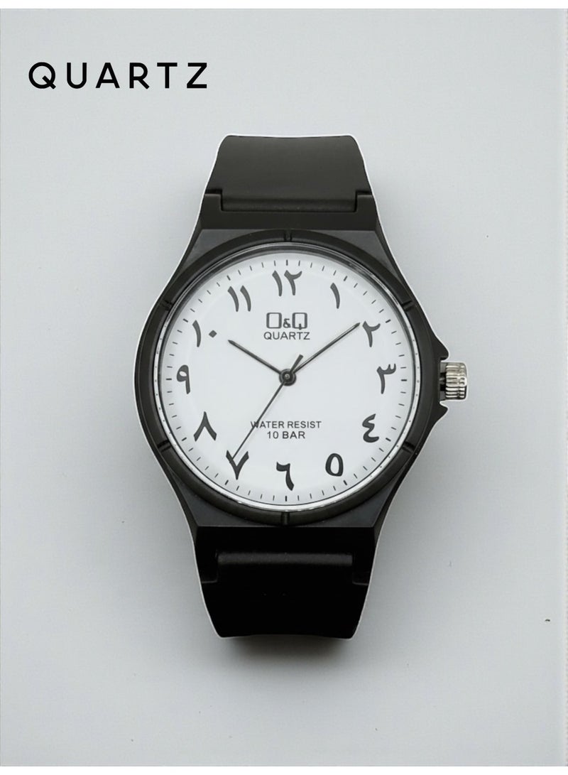 QUARTZ Men's Wrist Watch Water Resistant Up To 10 Bar With Elegant Black Design And Comfortable Silicone Strap Featuring A Luxurious Golden Dial Suitable For Daily And Formal Wear - Image 2