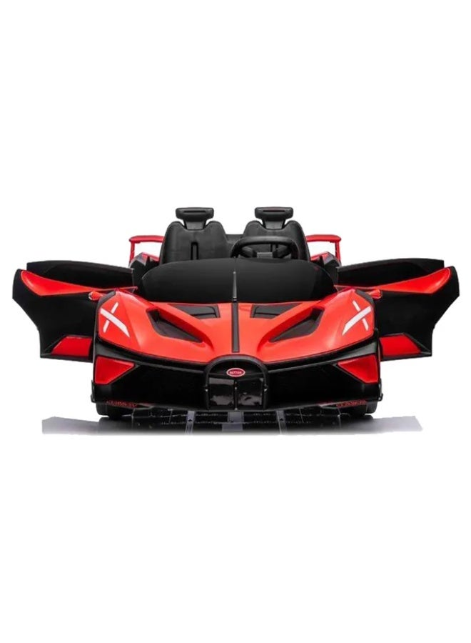 Bugatti سيارة بوجاتي بوليد 24 فولت للأطفال مع جهاز تحكم عن بُعد للوالدين - مقعدين - أحمر - Image 3