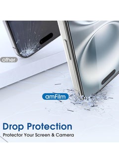 Amfilm amFilm Auto-Alignment OneTouch for iPhone 16 [6.1] Screen Protector + Camera Lens Protector, Tempered Glass, 30 seconds Installation, Bubble Free, Case Friendly, Anti-Scratch [2+2 Pack]  - Image 2