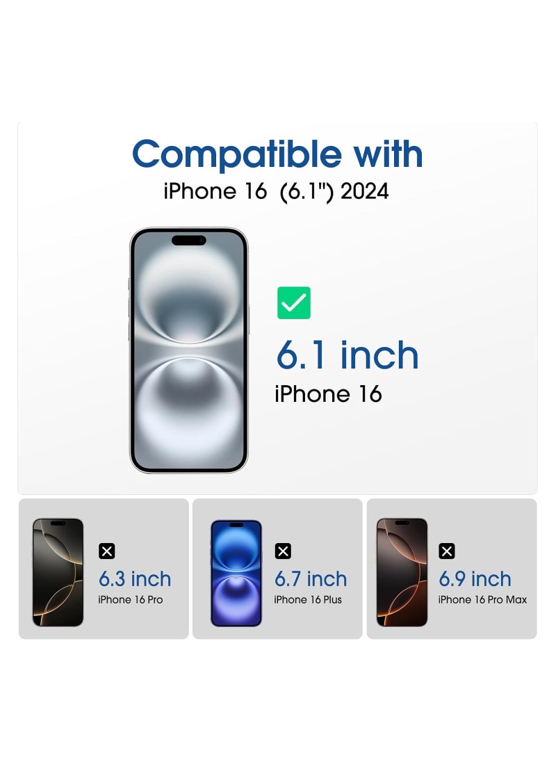 amFilm Auto-Alignment OneTouch for iPhone 16 [6.1] Screen Protector + Camera Lens Protector, Tempered Glass, 30 seconds Installation, Bubble Free, Case Friendly, Anti-Scratch [2+2 Pack]