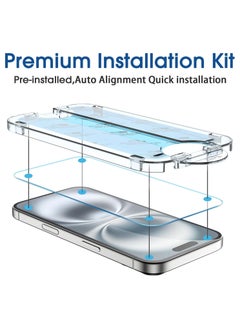 Amfilm amFilm Auto-Alignment OneTouch for iPhone 16 [6.1] Screen Protector + Camera Lens Protector, Tempered Glass, 30 seconds Installation, Bubble Free, Case Friendly, Anti-Scratch [2+2 Pack]  - Image 5