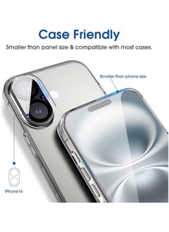 Amfilm amFilm Auto-Alignment OneTouch for iPhone 16 [6.1] Screen Protector + Camera Lens Protector, Tempered Glass, 30 seconds Installation, Bubble Free, Case Friendly, Anti-Scratch [2+2 Pack]  - Image 3