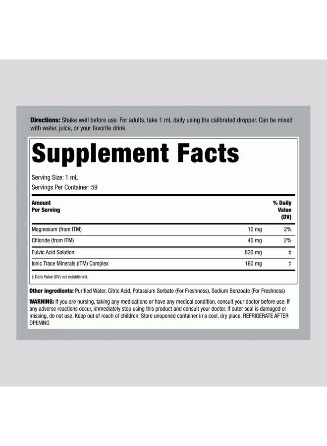 Piping Rock Liquid Fulvic Acid Drops | 2 fl oz | with Trace Minerals | Ionic Supplement | Vegetarian, Non-GMO & Gluten Free - Image 2