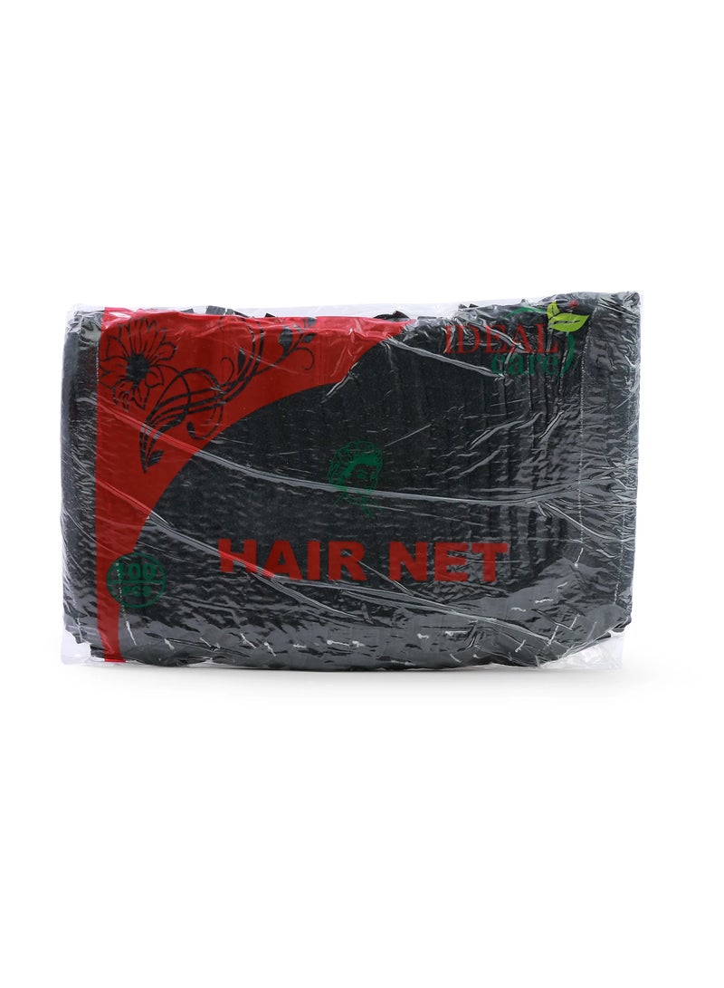 IDEAL PACK Ideal Care Disposable Hair Nets – Black | 100 Pcs | Non Woven Chef Hairnets for Kitchen, Food Handling, Medical, Cleaning & Salon Use | Lightweight & Bouffant Caps single - Image 1