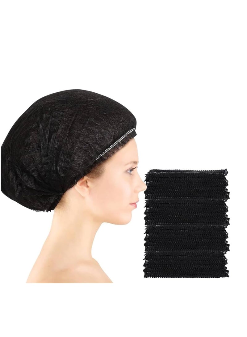 IDEAL PACK Ideal Care Disposable Hair Nets – Black | 100 Pcs | Non Woven Chef Hairnets for Kitchen, Food Handling, Medical, Cleaning & Salon Use | Lightweight & Bouffant Caps single - Image 2