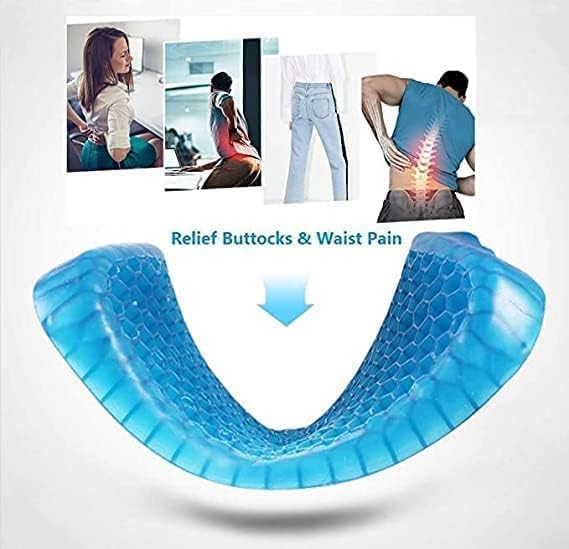 Readaeer READAEER Gel Cushion for Seat Pain Relief Egg Sitter Sitting Pillow Gel Memory Foam for Office Car and Home Tailbone Sciatica and Back Pain Support Cushion  - Image 2