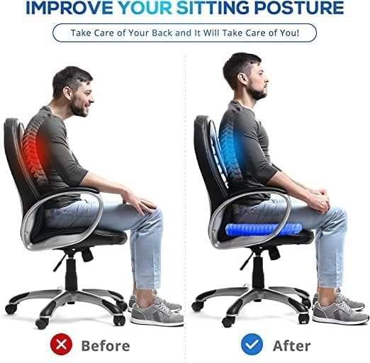 Readaeer READAEER Gel Cushion for Seat Pain Relief Egg Sitter Sitting Pillow Gel Memory Foam for Office Car and Home Tailbone Sciatica and Back Pain Support Cushion  - Image 4