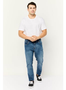 Men Slim Fit Washed Stretchable Denim, Blue