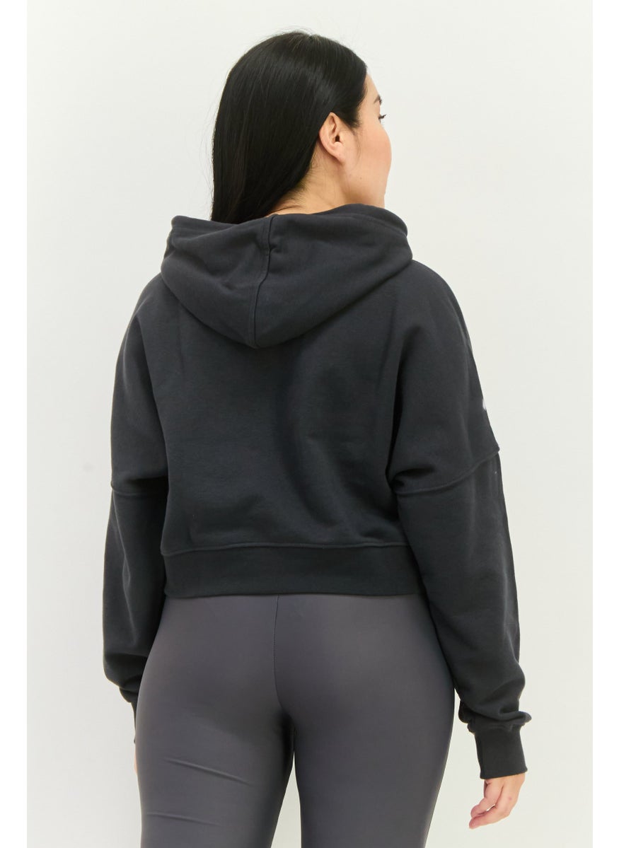 adidas Originals - Women Sportswear Fit Long Sleeve Outdoor Hoodie, Charcoal - Image 1