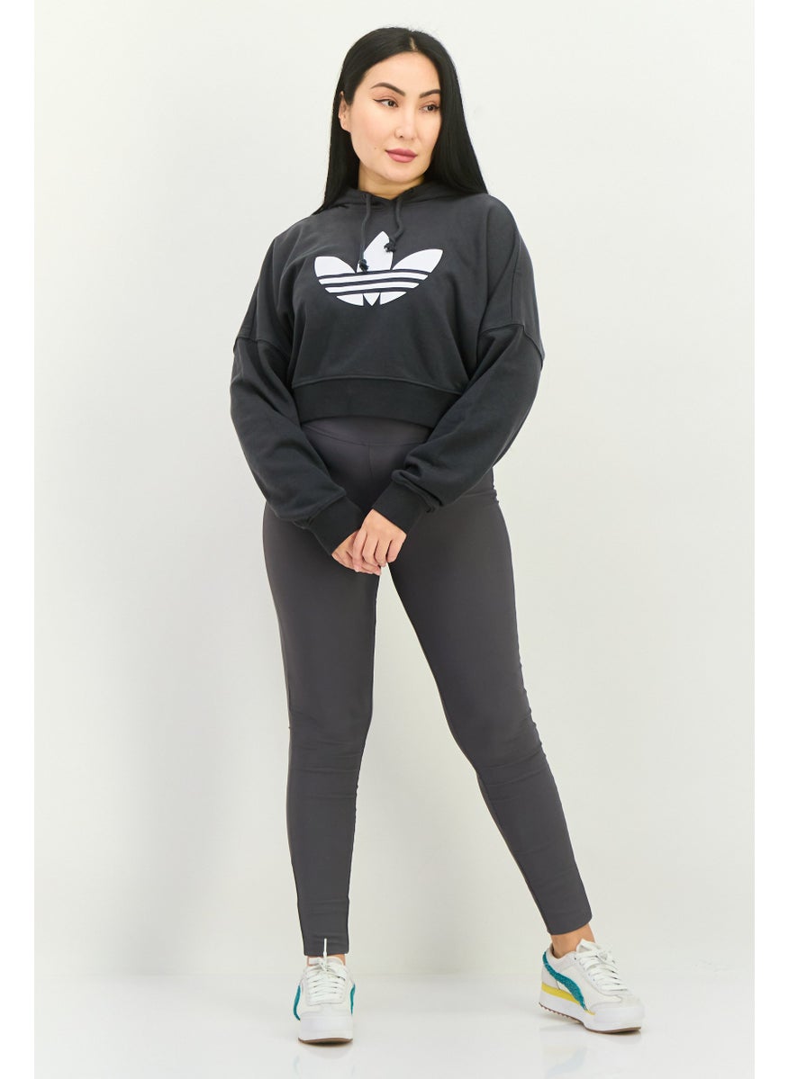 adidas Originals - Women Sportswear Fit Long Sleeve Outdoor Hoodie, Charcoal - Image 1