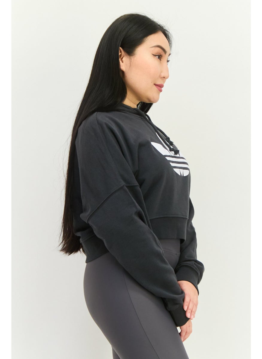 adidas Originals - Women Sportswear Fit Long Sleeve Outdoor Hoodie, Charcoal - Image 1