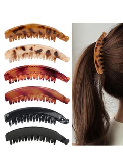 6 Pcs Large Banana Clips 53 Inch for Thick Fine Hair Strong Hold Hair Clips for Women and Girls