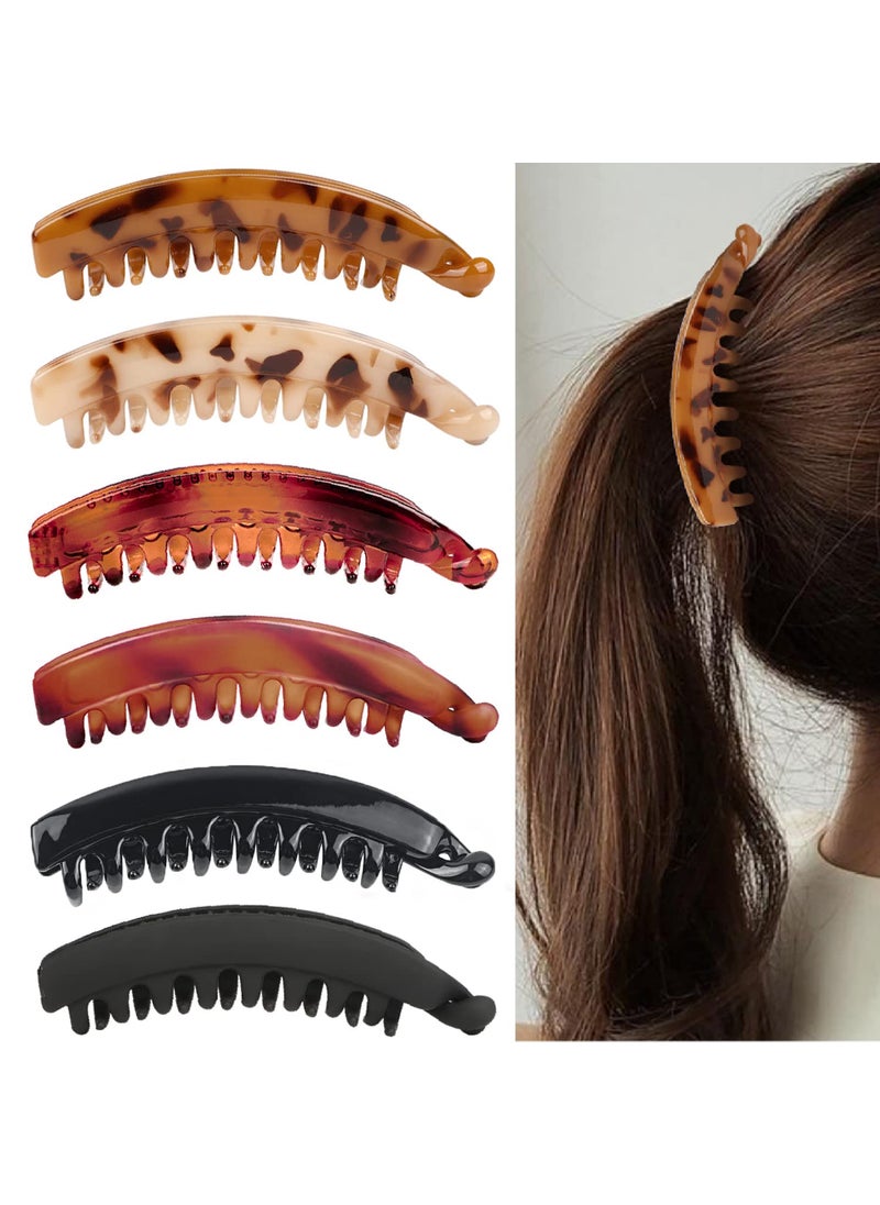 Sawowkuya - 6 Pcs Large Banana Clips 53 Inch for Thick Fine Hair Strong Hold Hair Clips for Women and Girls - Image 1