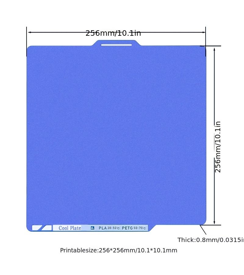 For X1 P1P A1 3D Printer 256X256mm Blue Cool Plate Heat Bed Double-Sided Build Plate Sheet - Image 3
