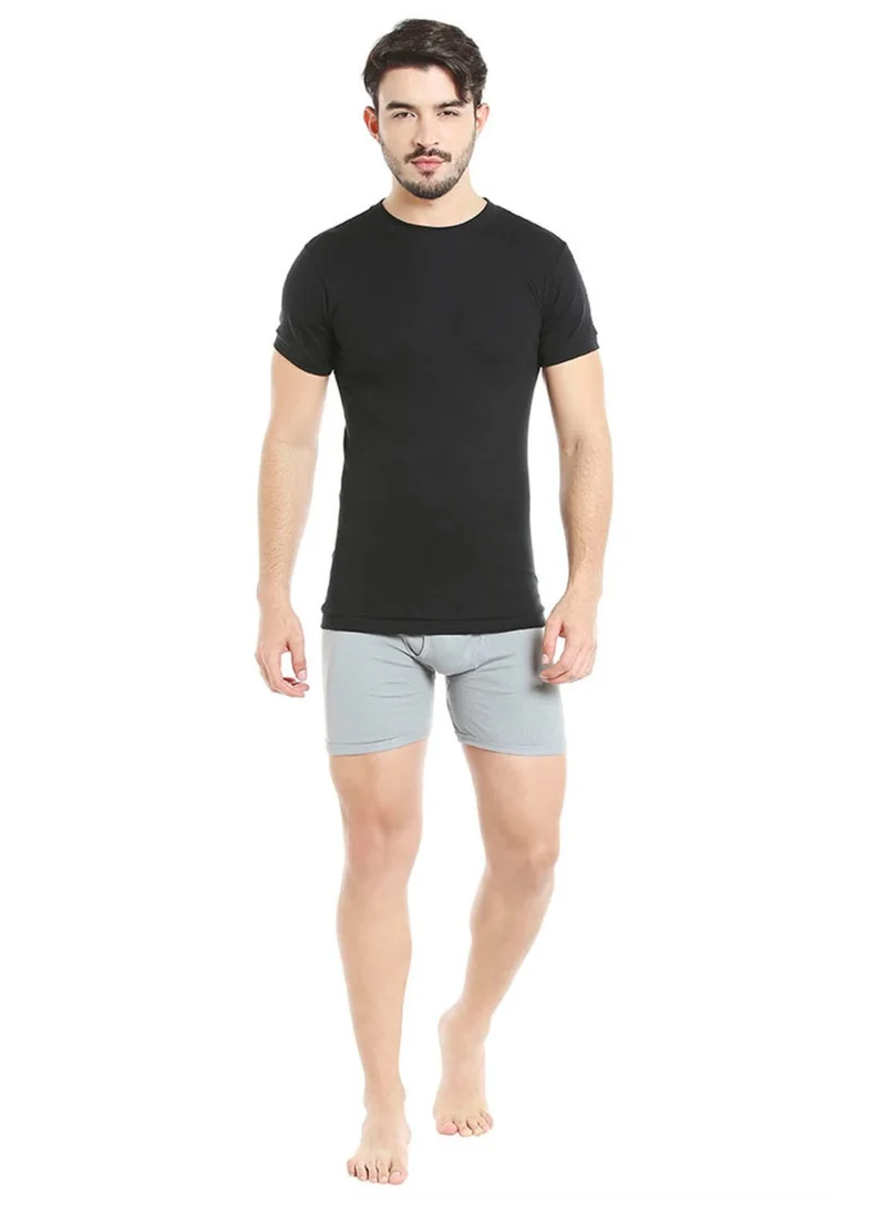 BYC MEN'S O-NECK COTTON UNDERSHIRT (PACK OF 3) - BLACK