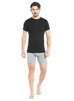 BYC MEN'S O-NECK COTTON UNDERSHIRT (PACK OF 3) - BLACK  - Image 2