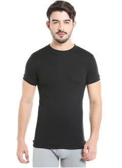 BYC MEN'S O-NECK COTTON UNDERSHIRT (PACK OF 3) - BLACK  - Image 3
