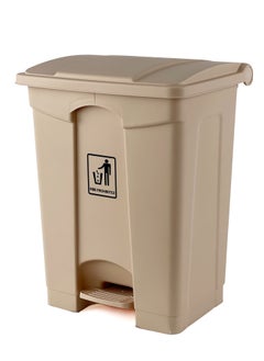Generic Step Trash Bin | Plastic Matte Finish | Functional Waste & Garbage Waste Bin | Suitable For Homes, Villas, Large Areas & Communal Spaces | Beige | 68 Liters  - Image 1