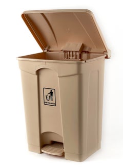 Generic Step Trash Bin | Plastic Matte Finish | Functional Waste & Garbage Waste Bin | Suitable For Homes, Villas, Large Areas & Communal Spaces | Beige | 68 Liters  - Image 2